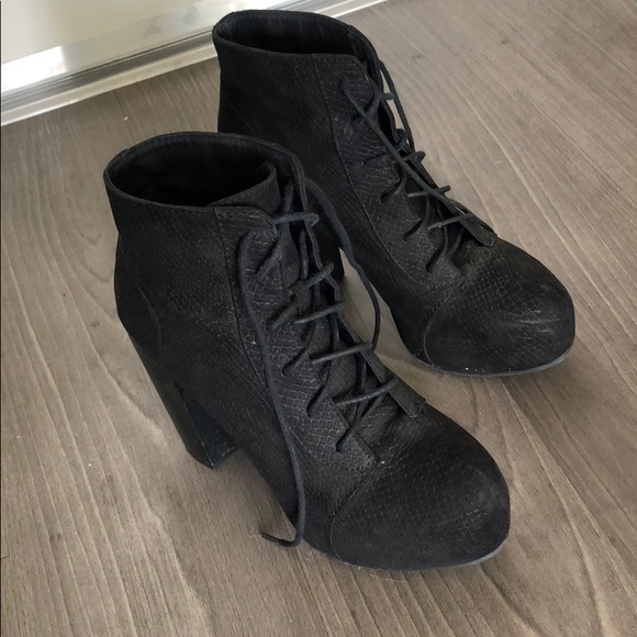 H&M platform booties high heel black ankle boots - Picture 2 of 4